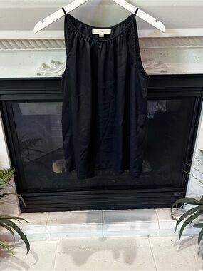 LOFT Black Satin Look Camisole Tank Top